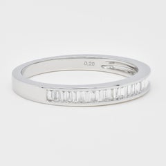 Natural Diamond 0.22 Carats 18KT White Gold Half Eternity Band Ring
