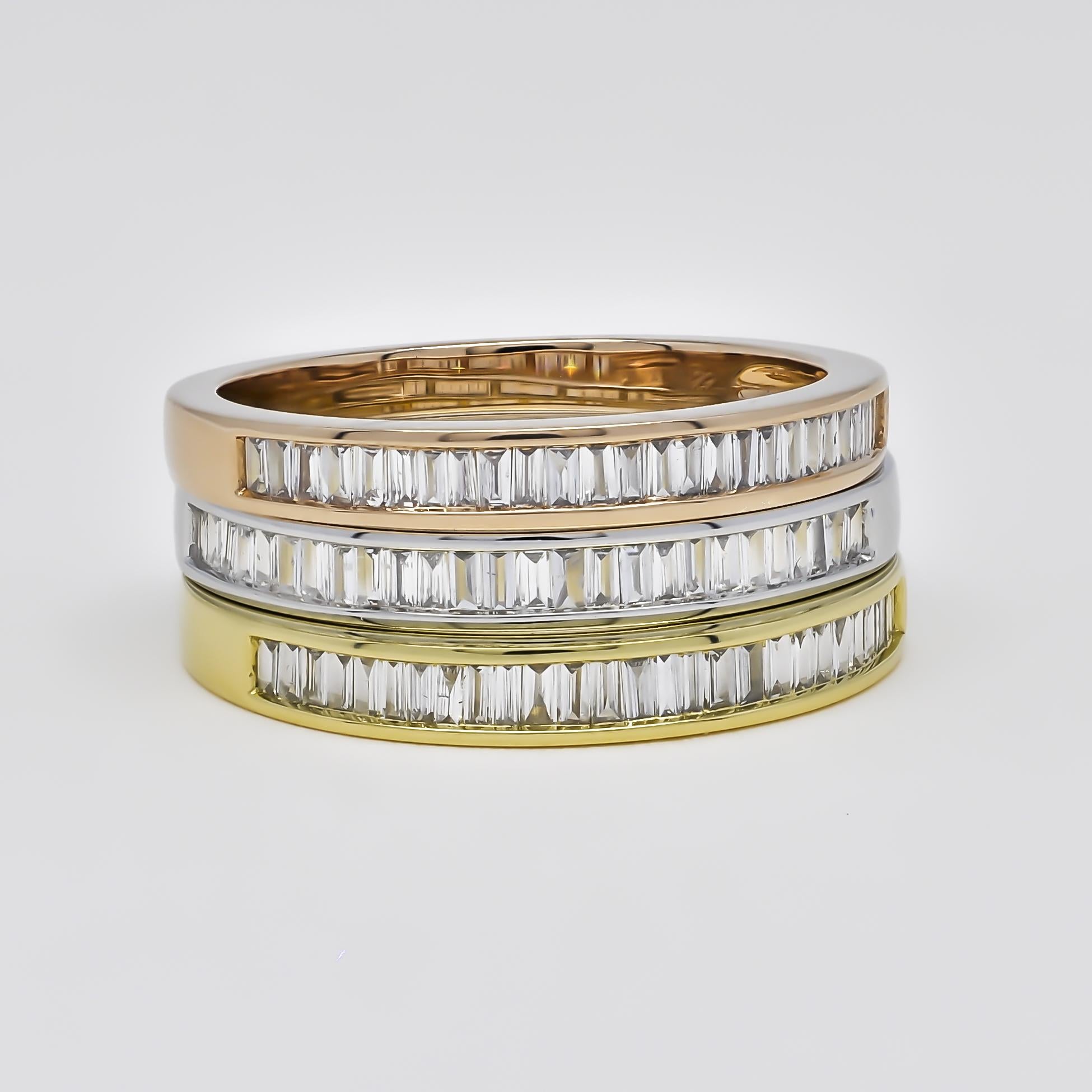 Women's or Men's Natural Diamond 0.22 Carats 18KT White Gold Half Eternity Band Ring For Sale