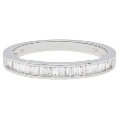 Natural Diamond 0.22 Carats 18KT White Gold Half Eternity Band Ring