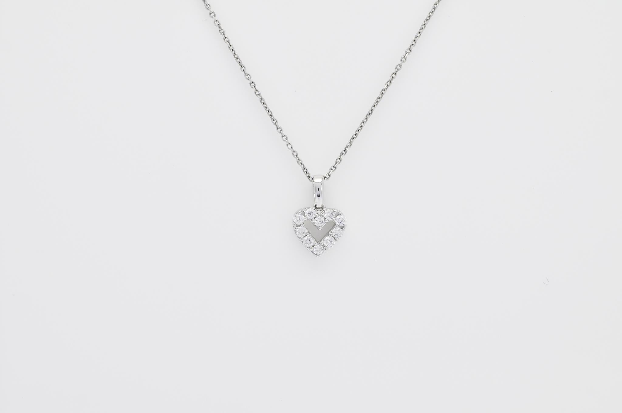 Pendentif cœur en or jaune 18 carats avec diamants naturels de 0,23 carat en vente 4