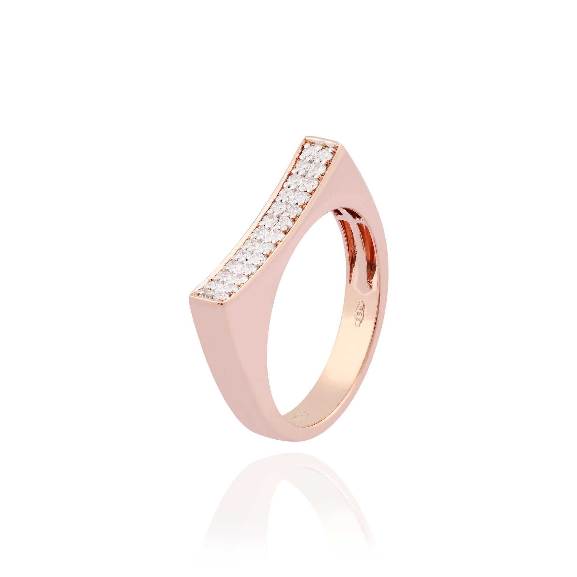 Women's Natural Diamond 0.24cts in 18k Gold 4.62gms Ring