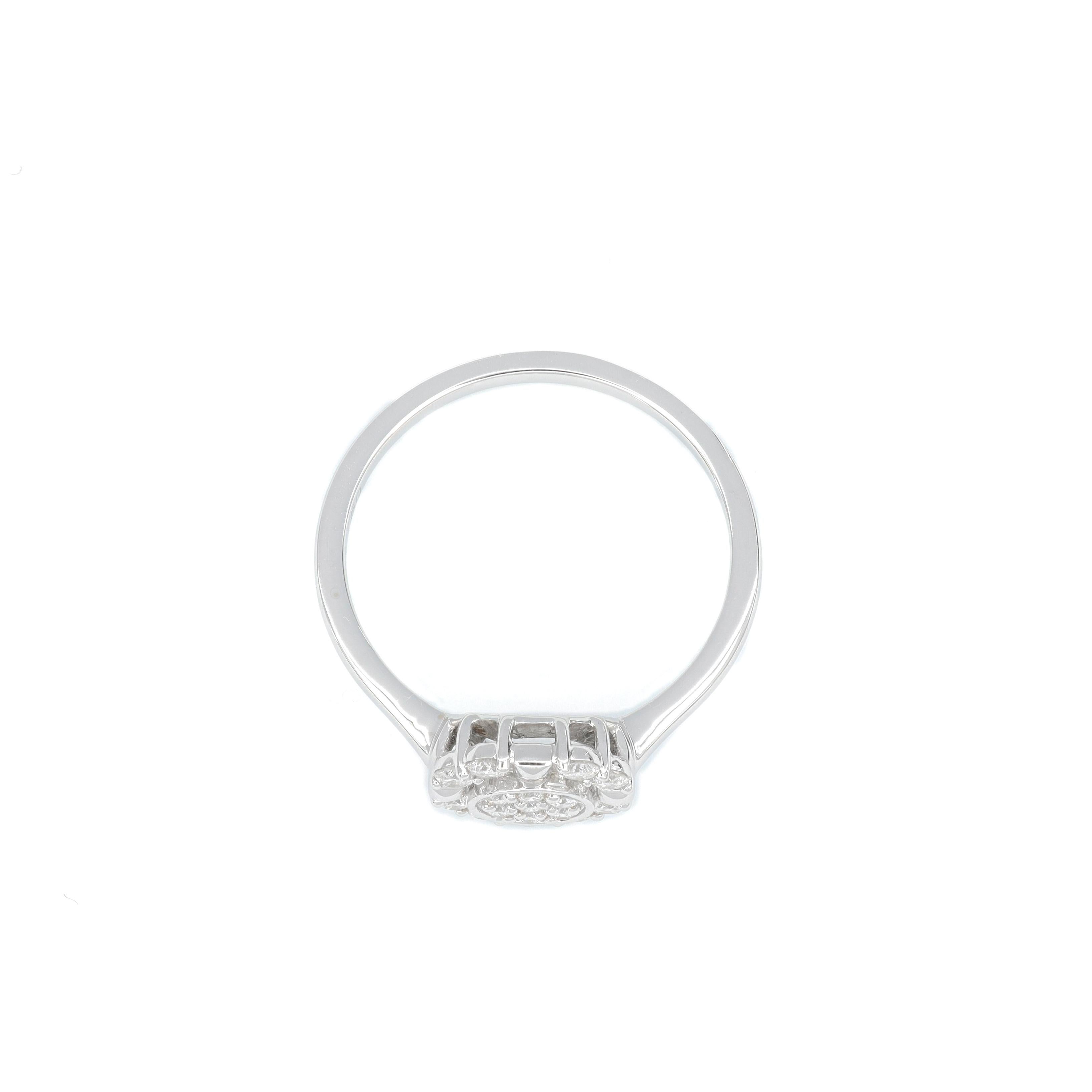 Bague de fiançailles fleur en or blanc 18 carats avec diamant naturel de 0,25 carat Neuf - En vente à Antwerpen, BE