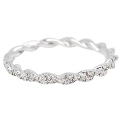 Diamante natural 0,25 quilates Anillo de eternidad trenzado de oro blanco de 18 quilates