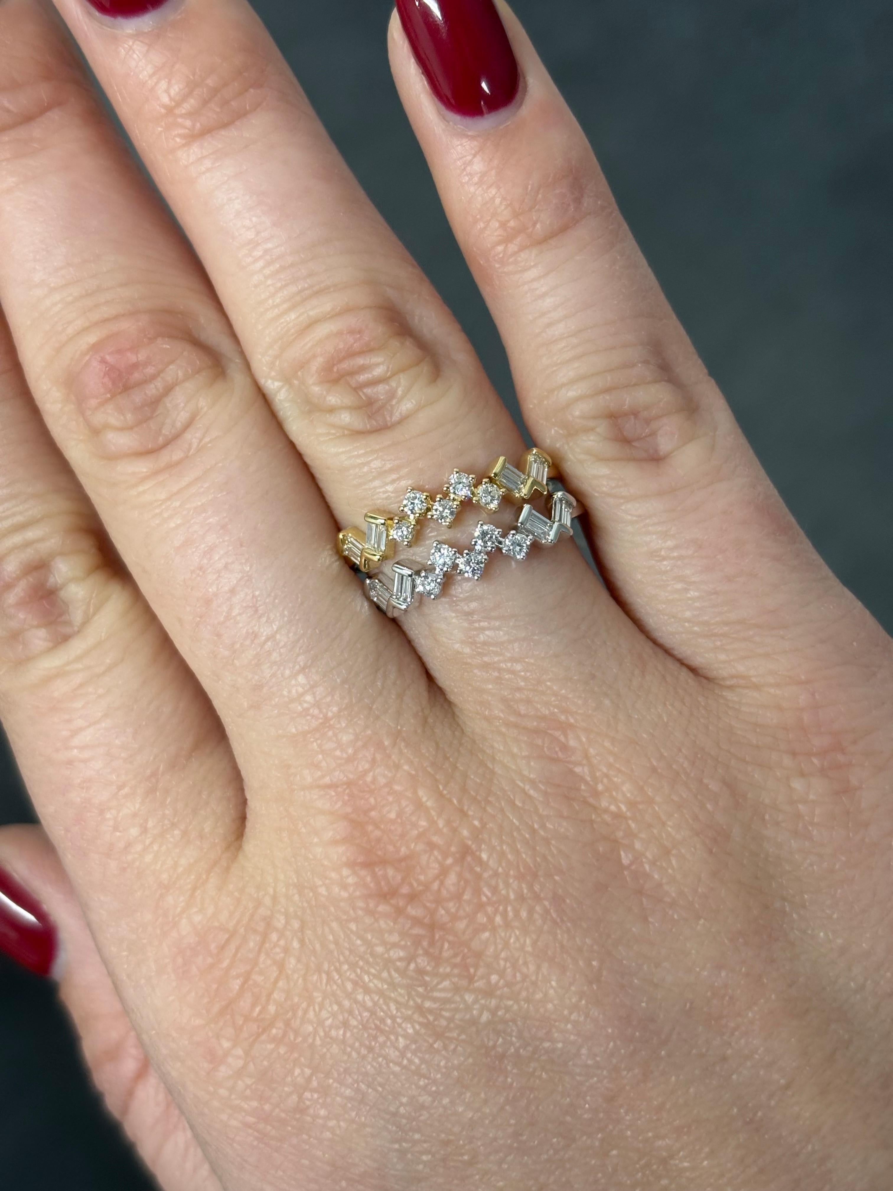 Anneau d'anniversaire en or jaune 18KT avec diamant Nature 0.25 carats en vente 6