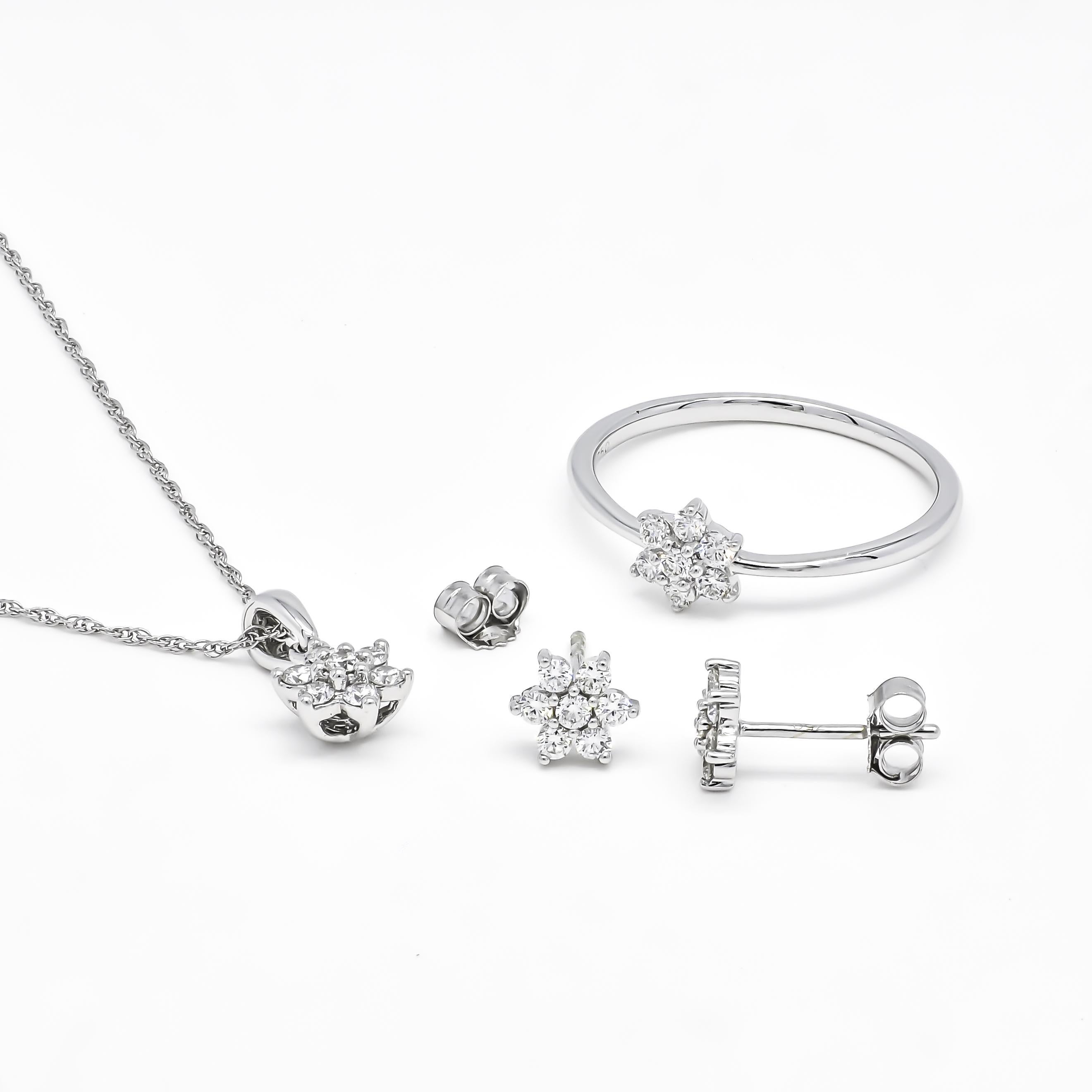 Orecchini a grappolo con diamanti naturali da 0,25 carati in oro giallo 18KT in vendita 6