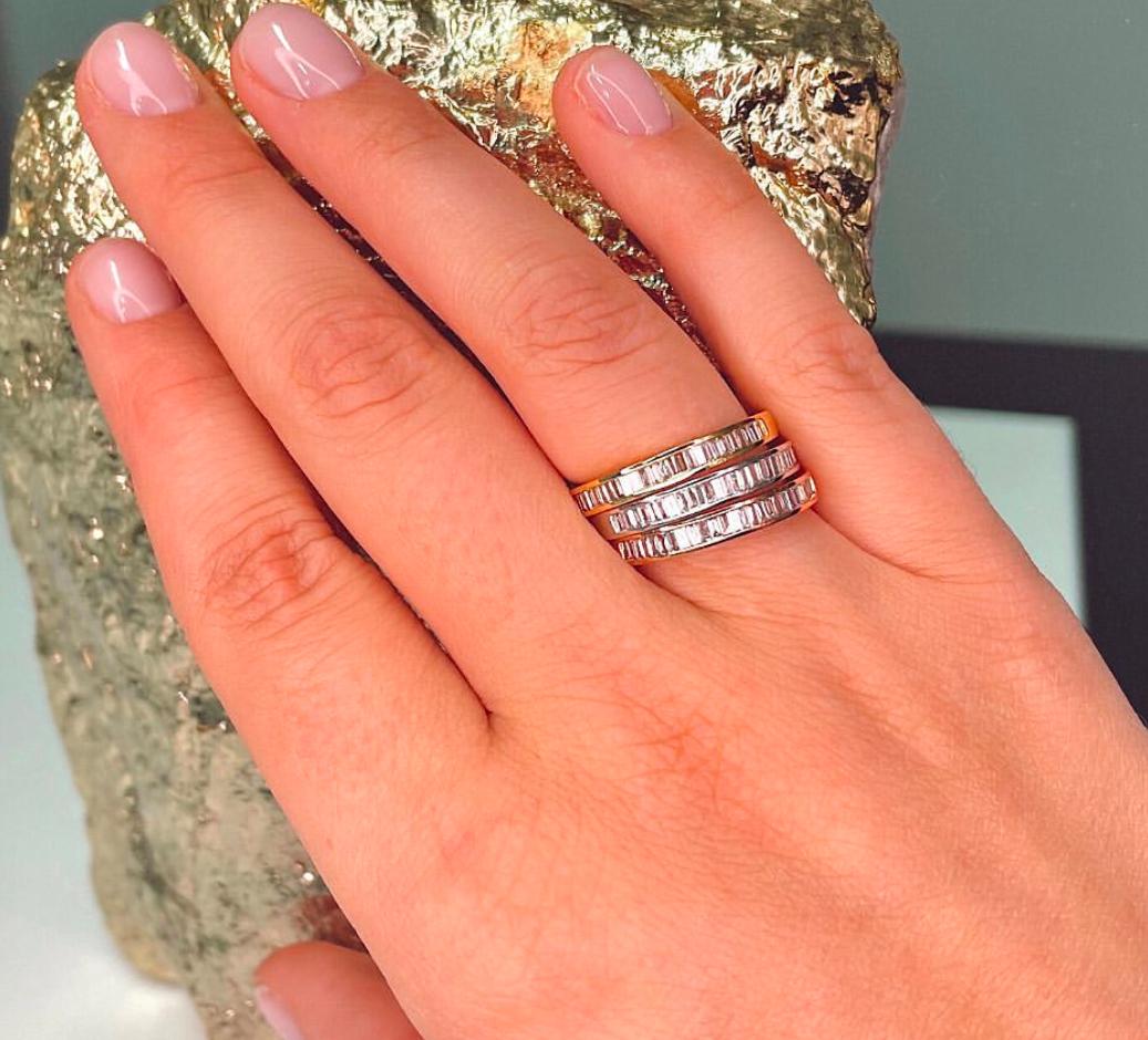 Natural Diamond 0.26 carats 18KT Rose Gold Half Eternity Wedding Band For Sale 7