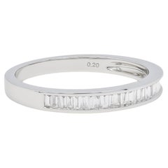 Natural Diamond 0.26 carats 18KT White Gold Baguette Half Eternity Wedding Band