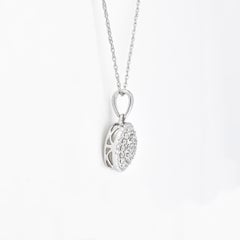 Halskette mit Seil-Anhänger, natürlicher Diamant 0,25 Karat 18KT Weißgold