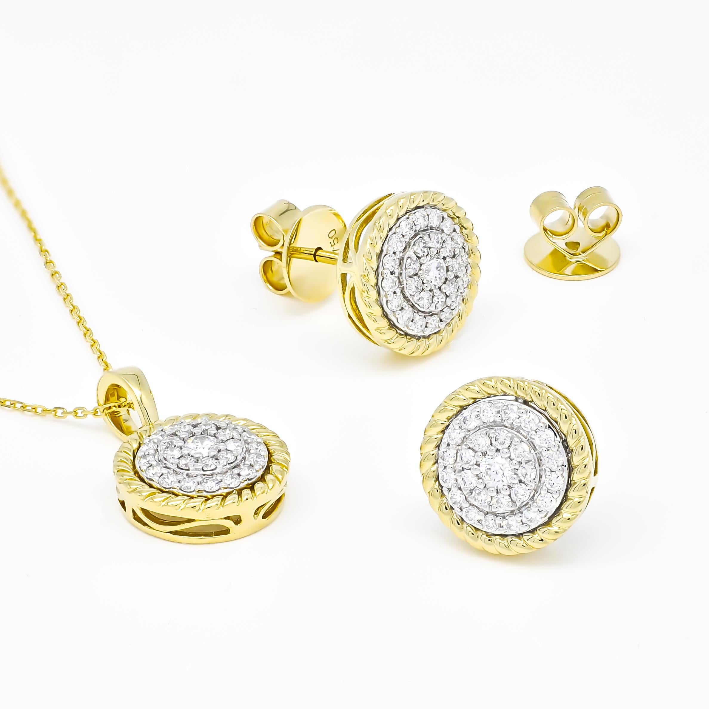 Women's or Men's Natural Diamond 0.25 Carats 18KT White Gold Rope Pendant Chain Necklace For Sale