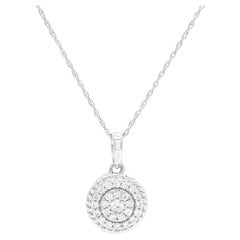 Collar de cadena con colgante de diamante natural de 0,25 quilates y oro blanco de 18 quilates