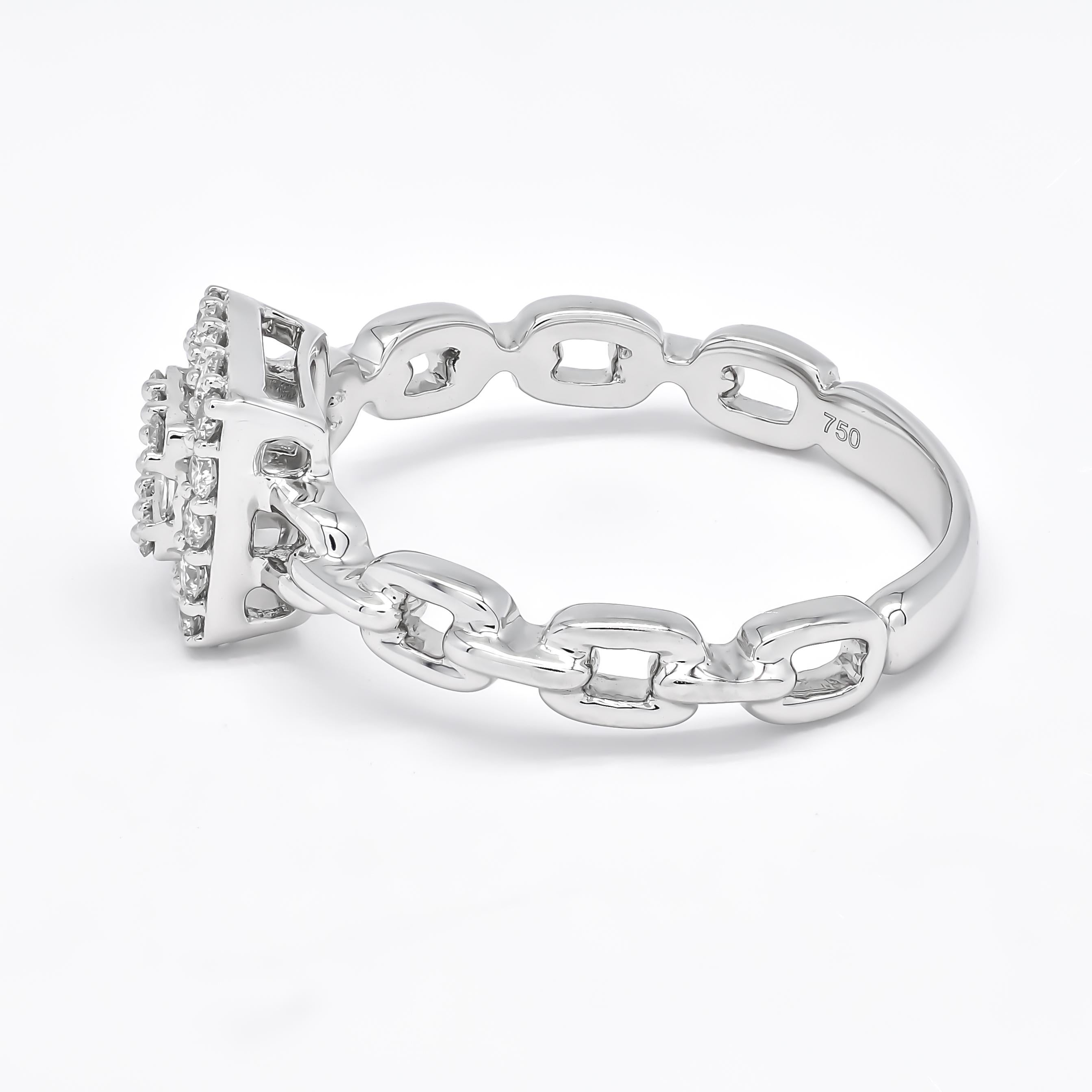 Bague à maillons en or jaune 18 carats avec diamant naturel de 0,26 carat Neuf - En vente à Antwerpen, BE