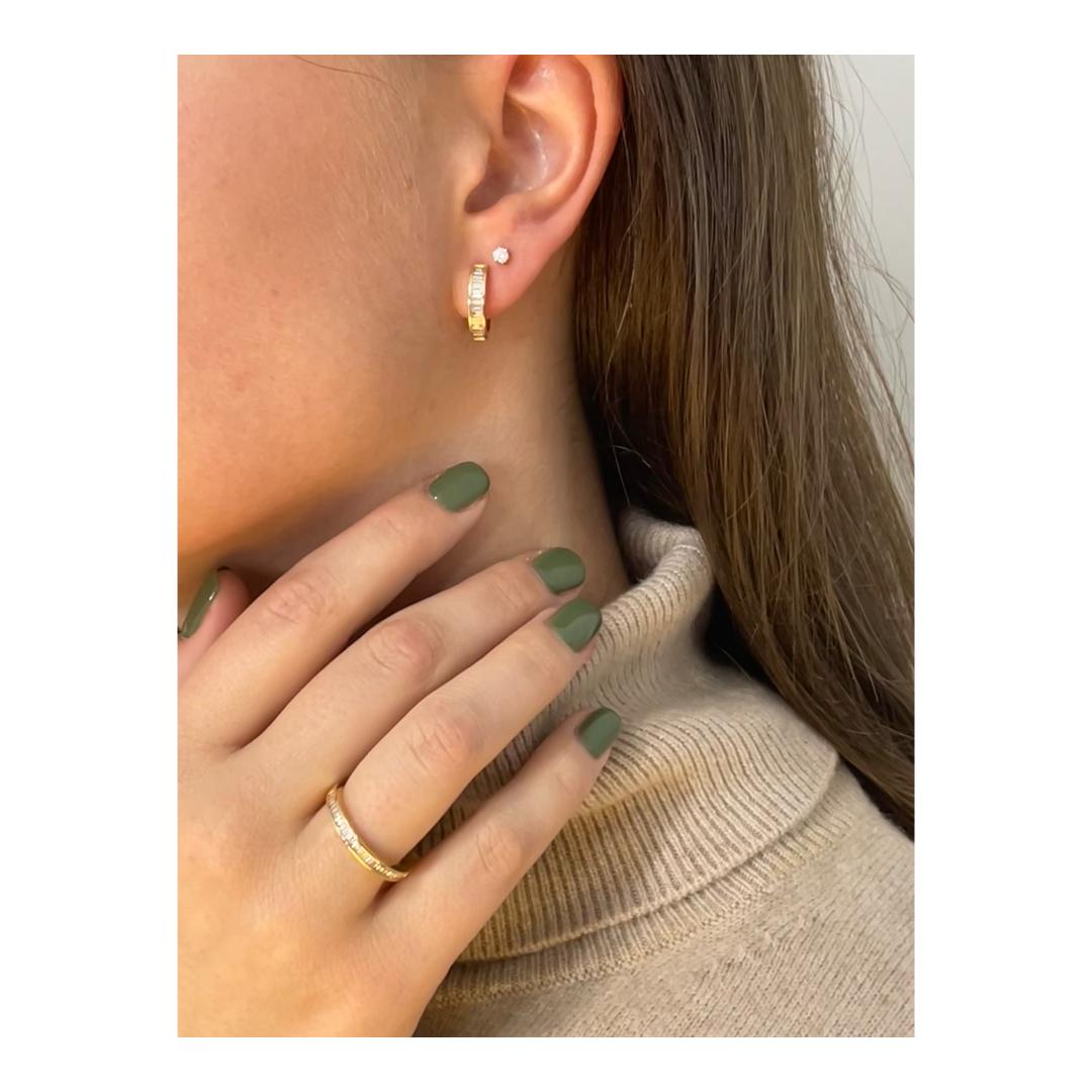 Alliance d'éternité en or jaune 18 carats avec diamants naturels 0,26 carat en vente 8