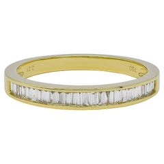 Natural Diamond 0.26 carats 18KT Yellow Gold Half Eternity Wedding Band 