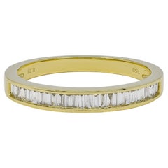 Diamante natural 0,26 quilates Media alianza de oro amarillo de 18 quilates