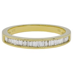 Natürlicher Diamant 0,26 Karat 18KT Gelbgold Halb-Ehering 