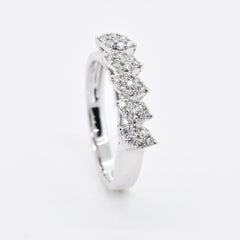 Natural Diamond 0.28 carats 18KT White Gold Cluster Marquise Shape Ring
