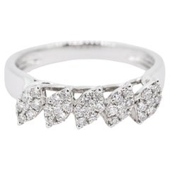 Natural Diamond 0.28 carats 18KT White Gold Cluster Marquise Shape Ring