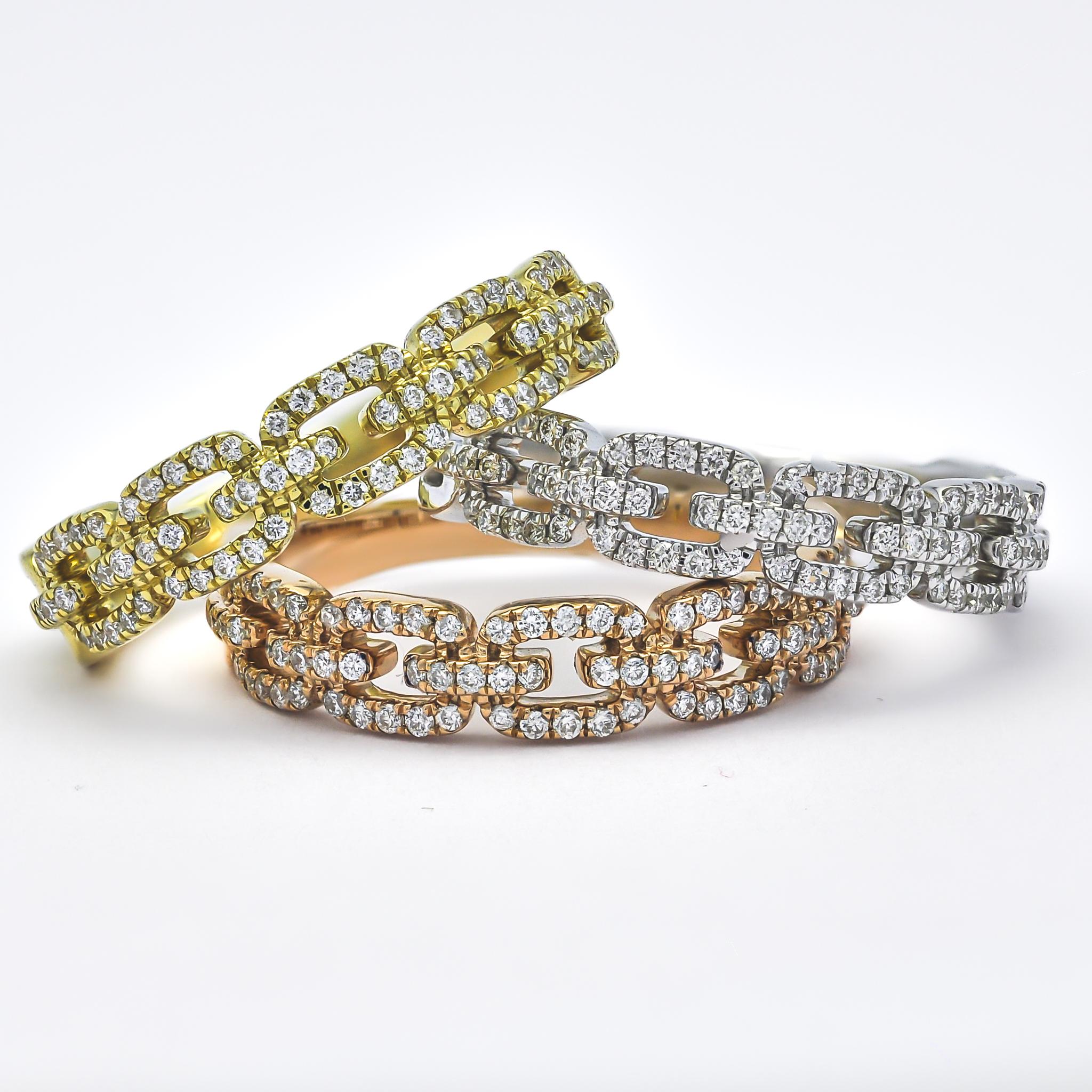 Gliederring aus 18 Karat Gelbgold mit natürlichem Naturdiamant 0,28CT im Angebot 5