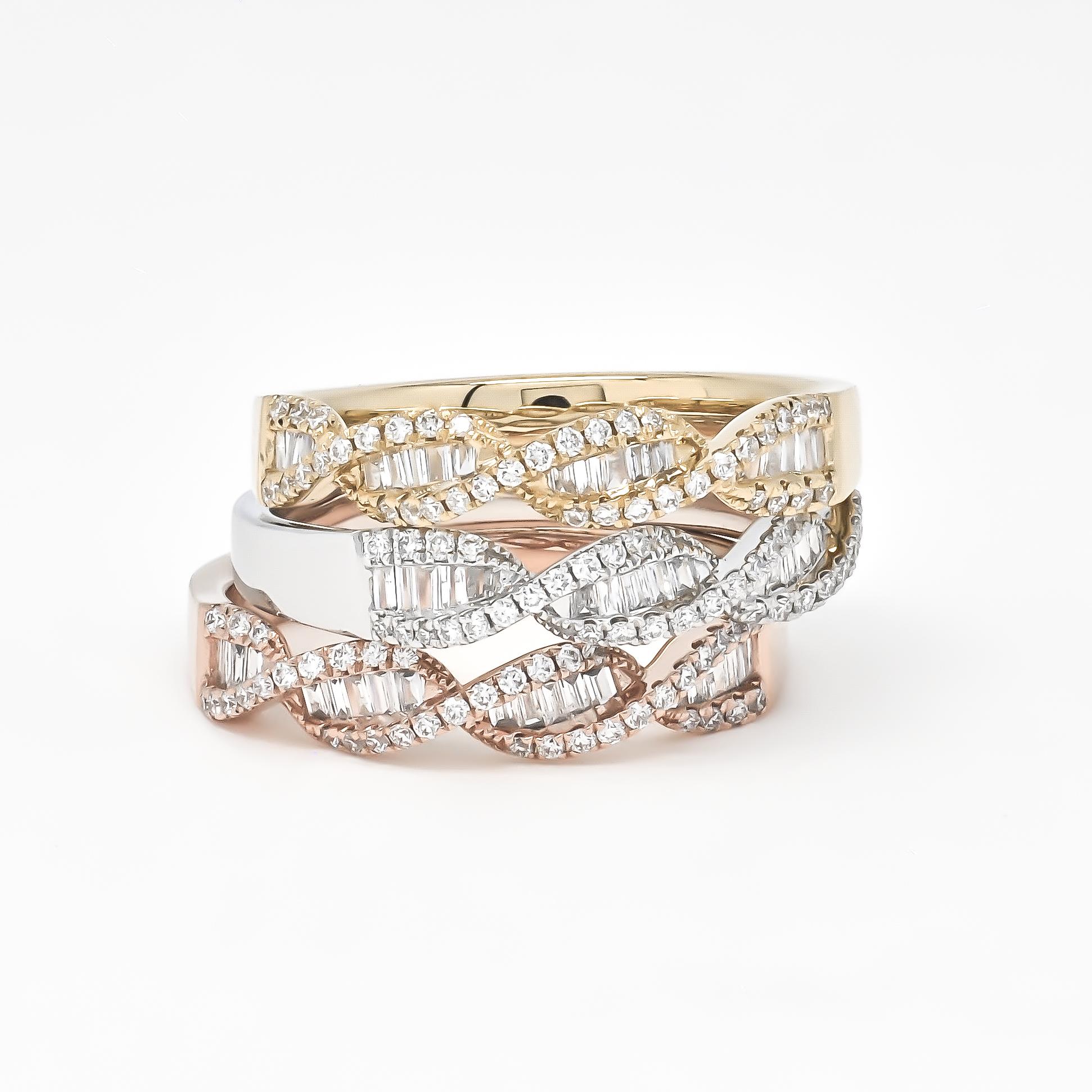 Natural Diamond 0.30 carats 18KT Rose Gold DNA Felix Half Band Ring For Sale 7
