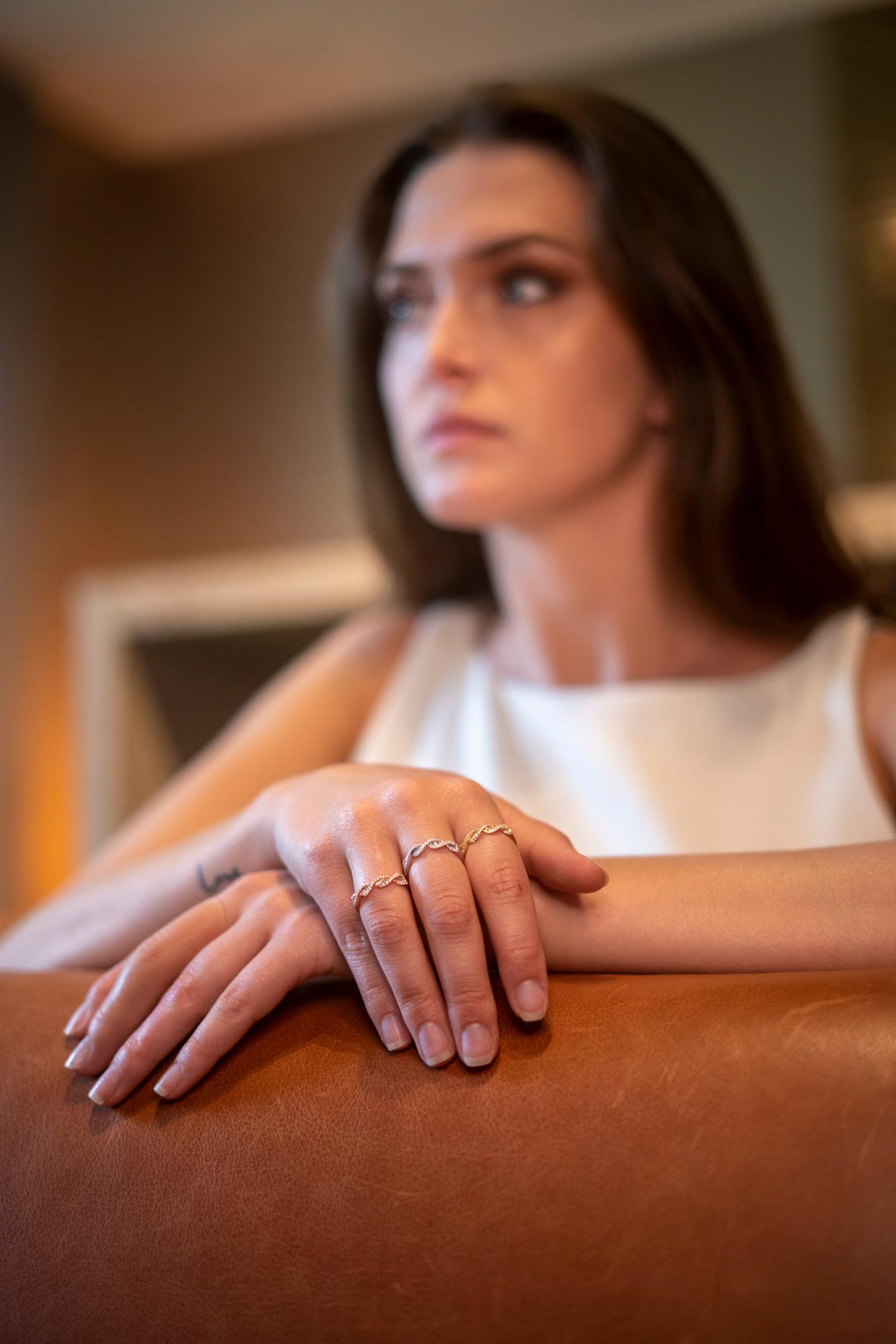 Felix, bague d'ADN en or rose 18 carats avec diamant naturel de 0,30 carat en vente 11