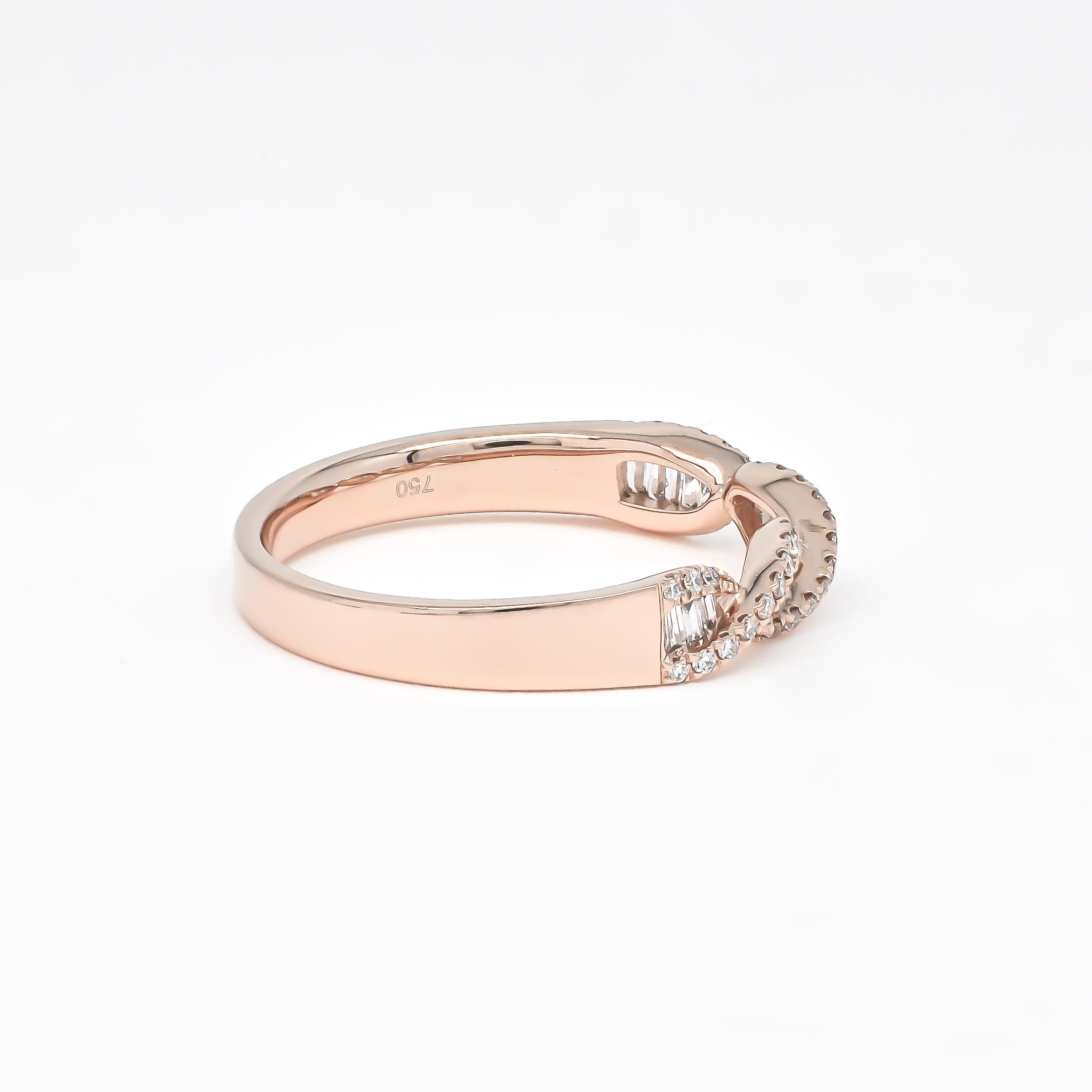 Modern Natural Diamond 0.30 carats 18KT Rose Gold DNA Felix Half Band Ring For Sale
