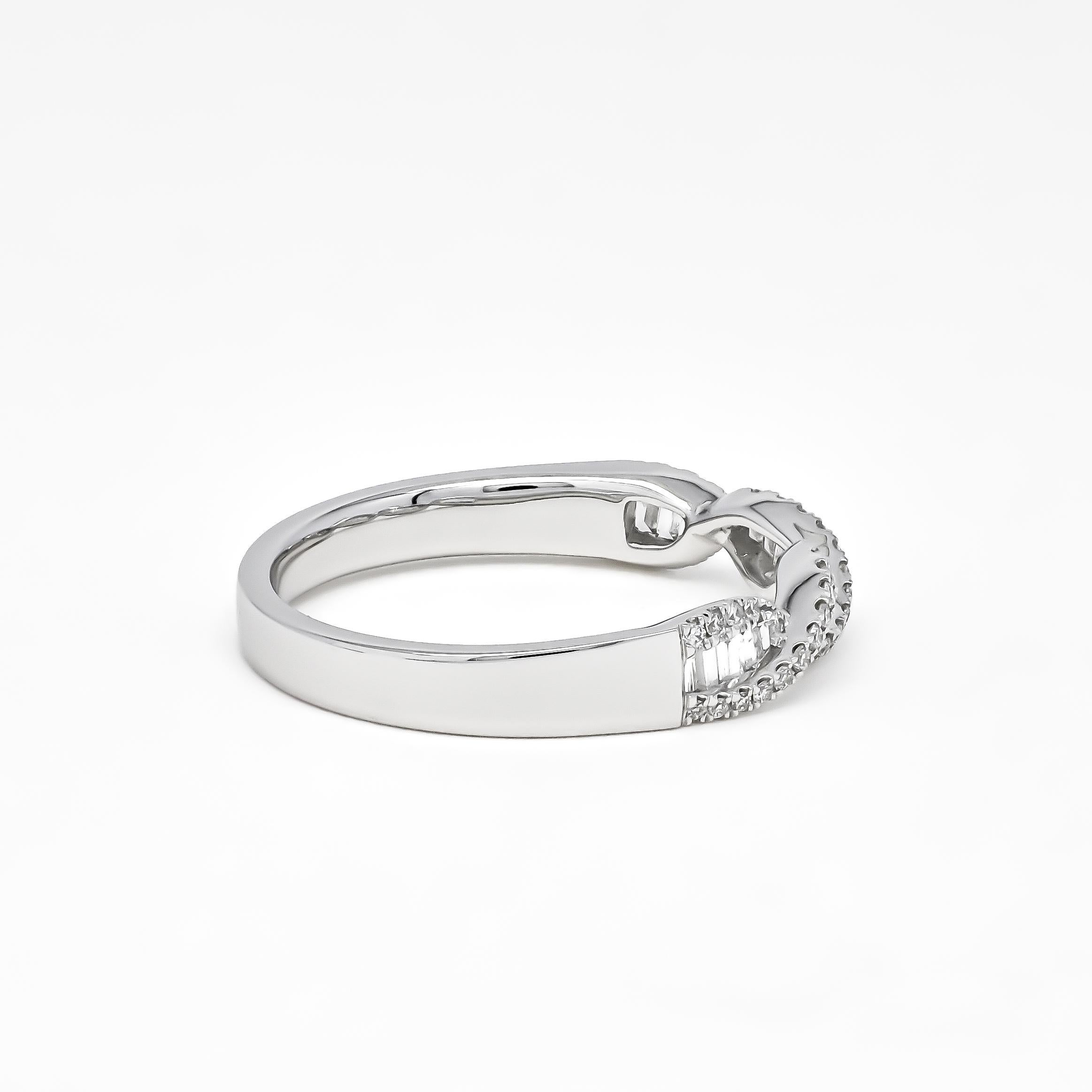 Modern Natural Diamond 0.30 carats 18KT White Gold DNA Felix Half Band Ring For Sale