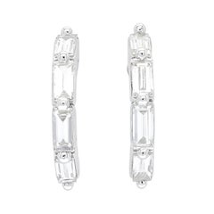 Natural Diamond 0.30 carats 18KT Yellow Gold Half Hoop Huggie Earrings