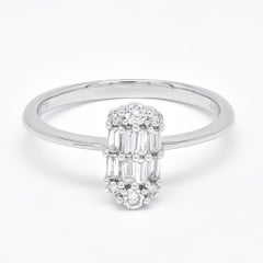 Natural Diamond 0.30 cts 18 Karat White Gold Modern Engagement Anniversary Ring