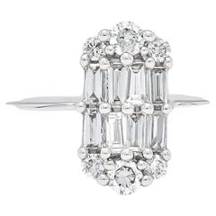Natural Diamond 0.30 cts 18 Karat White Gold Modern Engagement Anniversary Ring