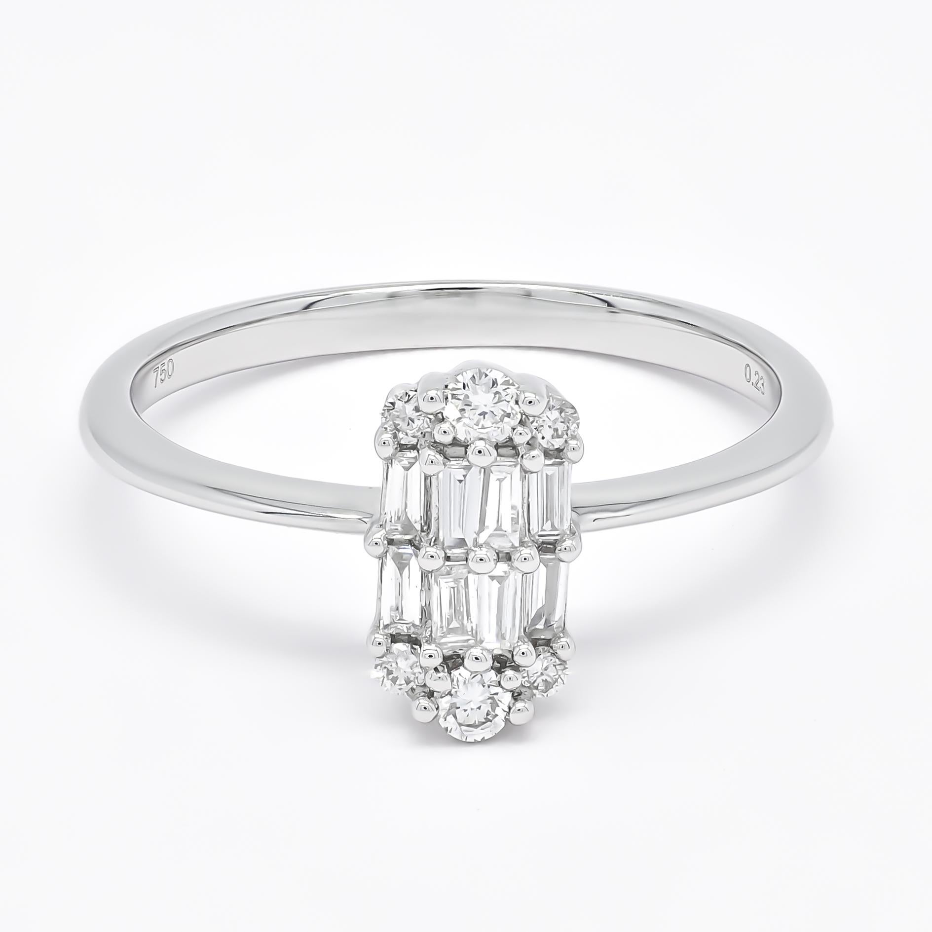 Moderner Verlobungsring mit natürlichem Diamant 0,30 Karat Weißgold aus 18 Karat Weißgold