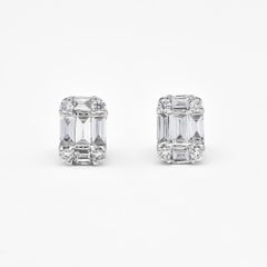 Natural Diamond 0.31 cts 18 Karat White Gold Modern Stud Earrings