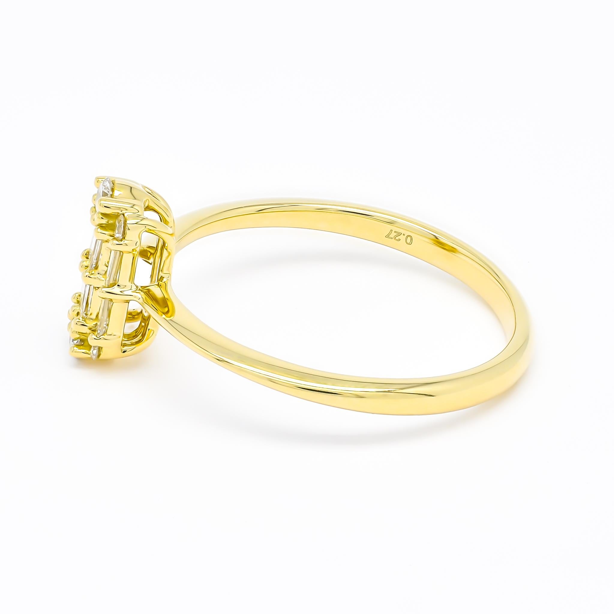 Bague de fiançailles d'anniversaire moderne en or jaune 18 carats avec diamant naturel de 0,30 carat en vente 5