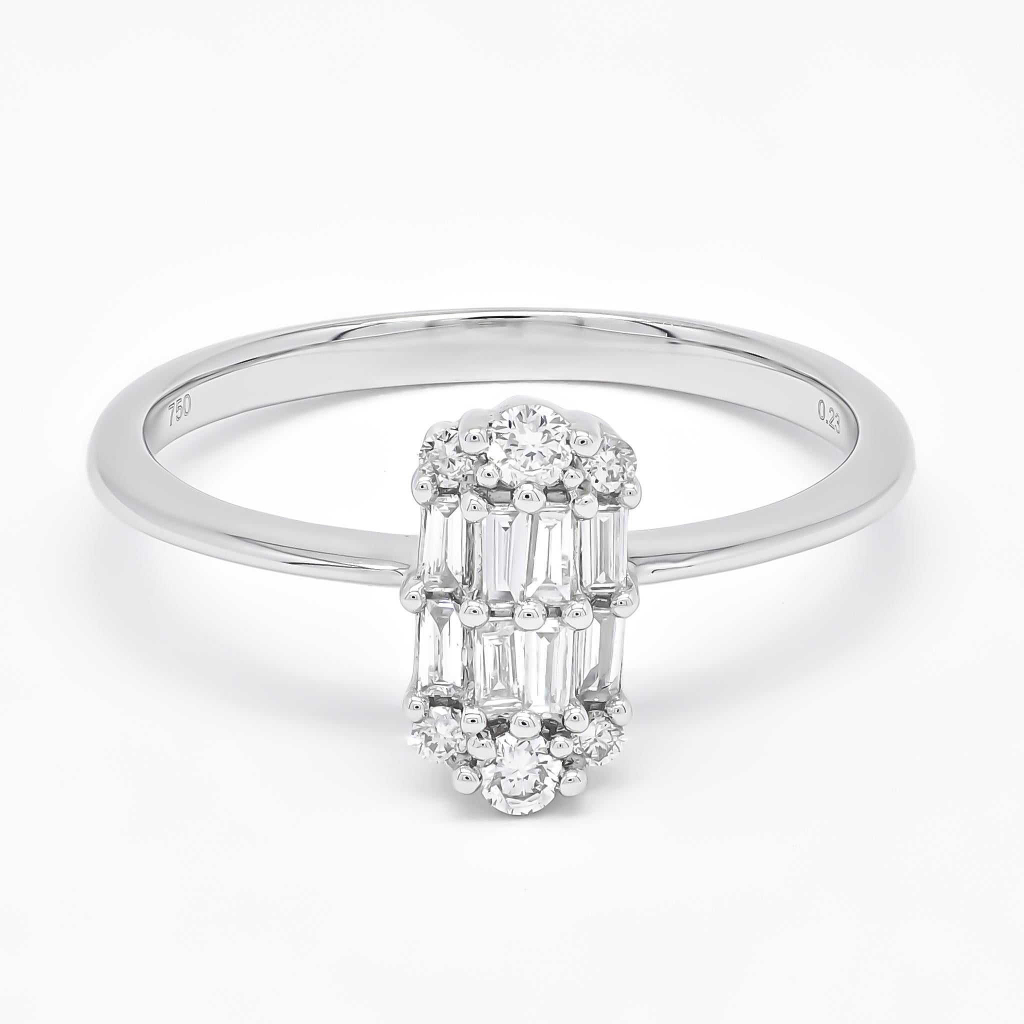 Moderne Bague de fiançailles d'anniversaire moderne en or jaune 18 carats avec diamant naturel de 0,30 carat en vente