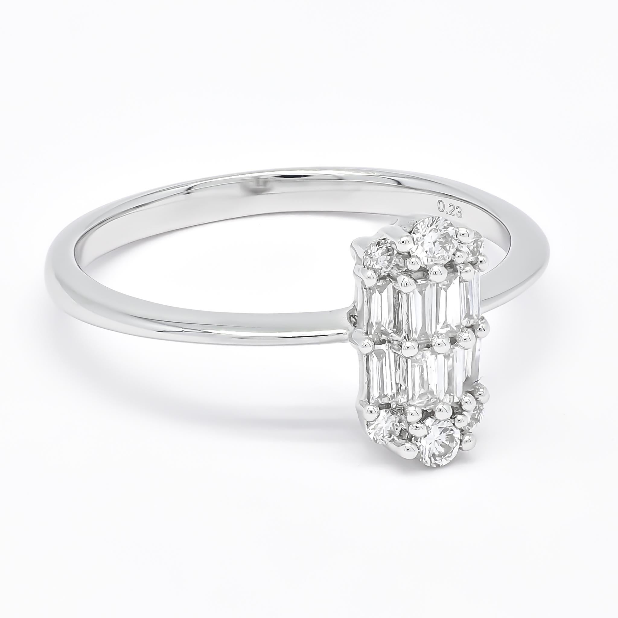 Bague de fiançailles d'anniversaire moderne en or jaune 18 carats avec diamant naturel de 0,30 carat Unisexe en vente