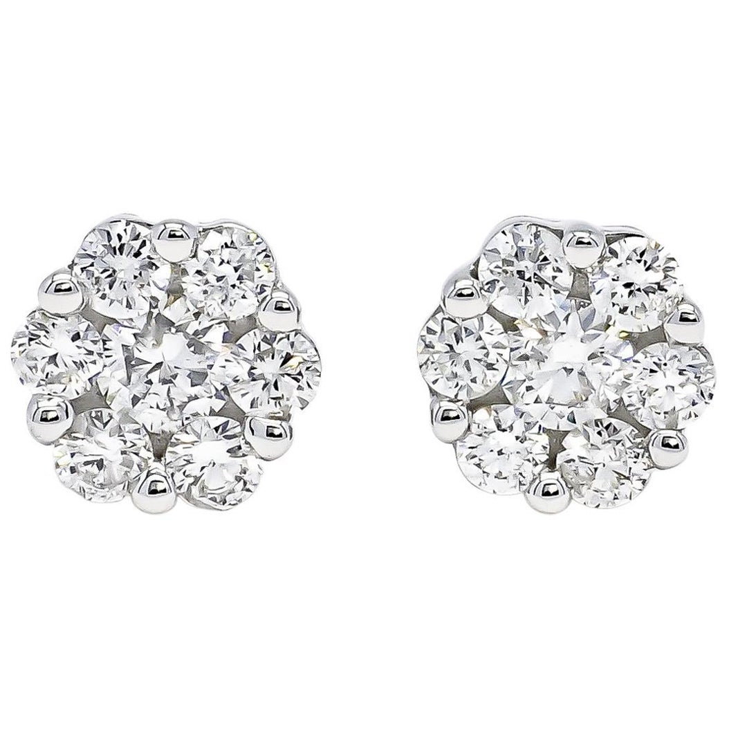 Orecchino classico con diamante naturale da 0,32cts in oro bianco 18 carati