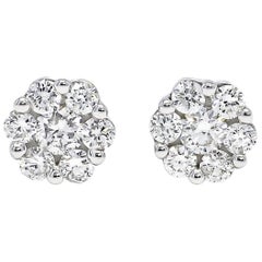 Orecchino classico con diamante naturale da 0,32cts in oro bianco 18 carati