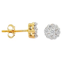 Natural Diamond 0.31 cts 18 Karat Yellow Gold Classic Stud Earring