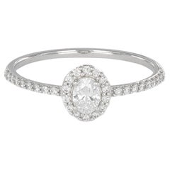 Natural Diamond 0.35 Carats 18 Karat White Gold Solitaire Engagement Ring