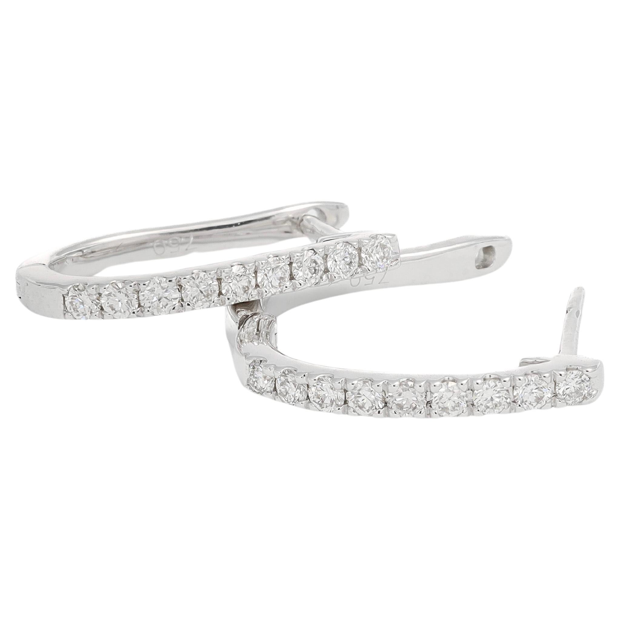 Créoles huggies en or jaune 18 carats et diamants naturels 0,35 carats en vente 2