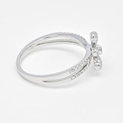 Natural Diamond 0.37 carats 18KT White Gold Floral Cluster Ring