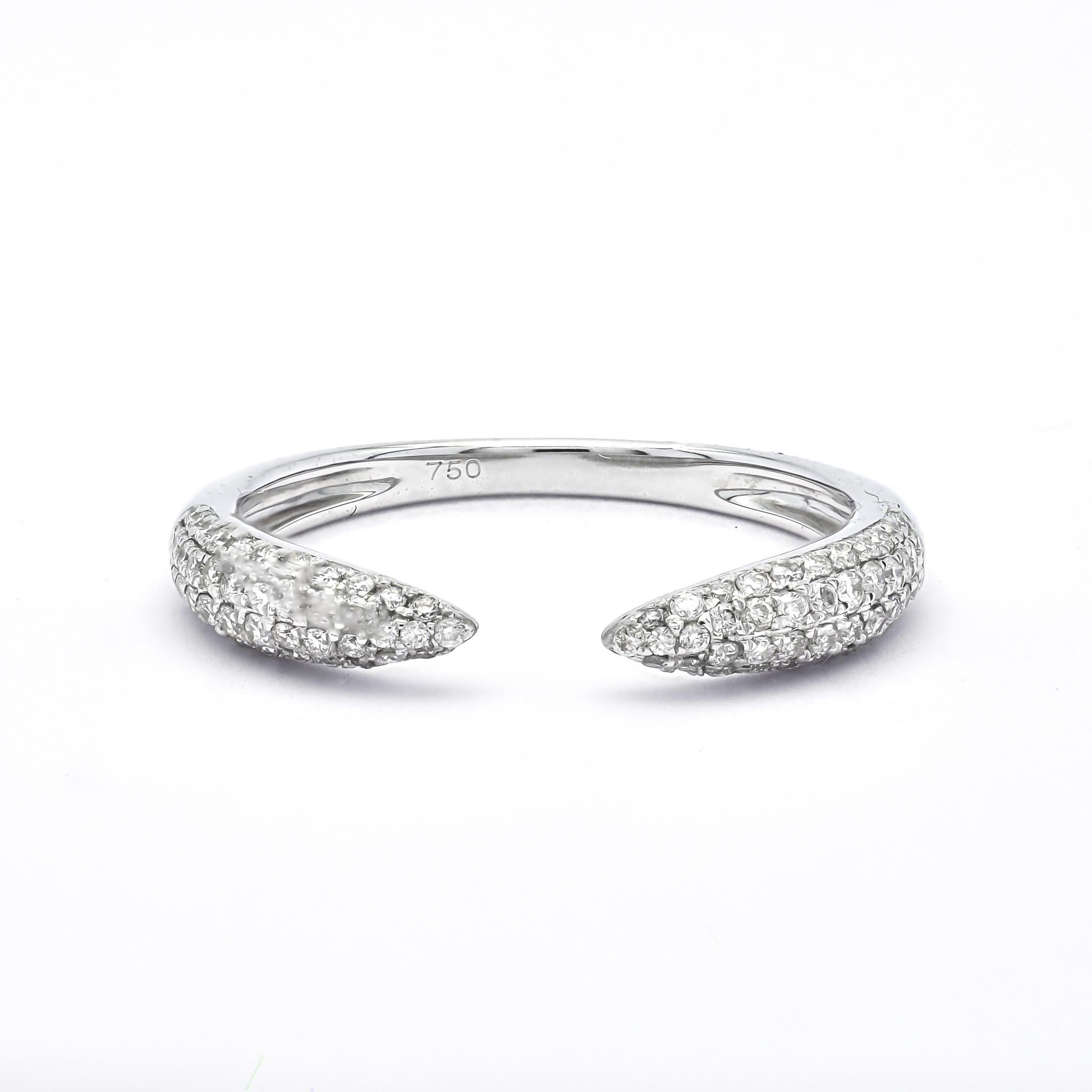 Indulge in the sheer elegance of the Natural Diamond 0.35CT 18Karat White Gold Pavé Ring. This exquisite piece of jewelry is a radiant celebration of sophistication and style. Crafted from the warm embrace of 18-karat white gold, the ring features a