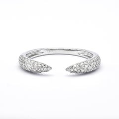 Natural Diamond 0.35CT 18 Karat White Gold Pavé Minimalistic Ring