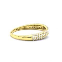 Bague pavée en or jaune 18 carats diamant naturel 0,35CT