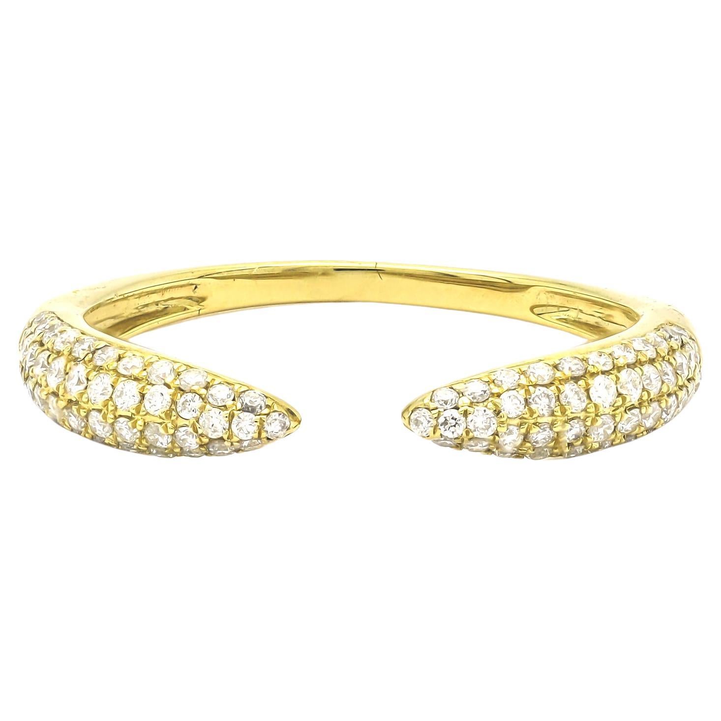 Natural Diamond 0.35CT 18Karat Yellow Gold Pavé Ring
