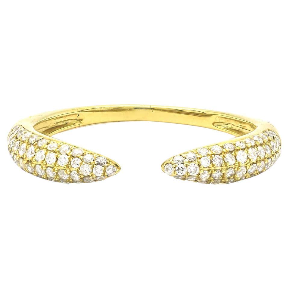 18k White Gold Double Chain Ring with Pavé White Diamonds 0.74 carats 18k White Gold Double Chain Ring with Pavé White Diamonds 0.74 carats