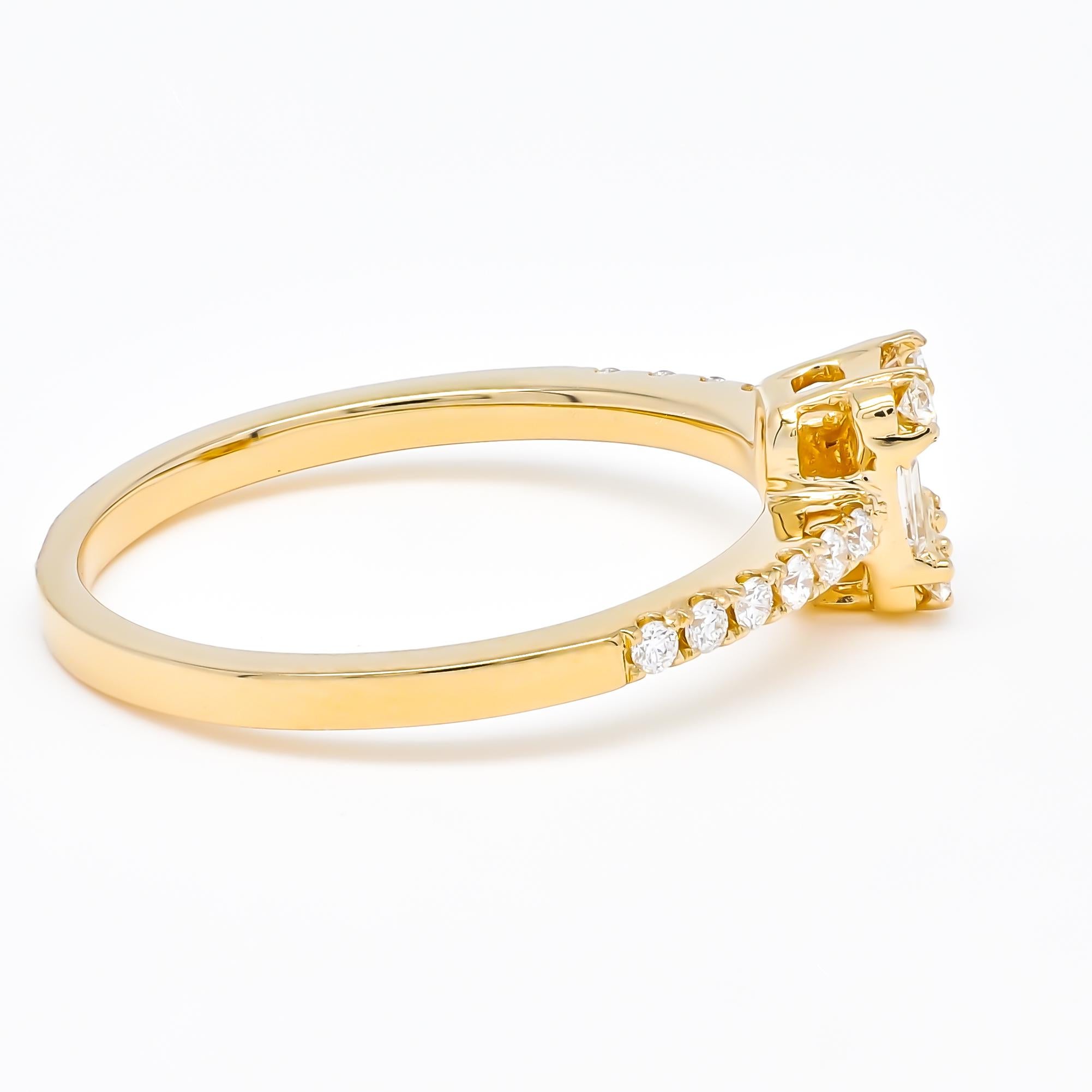 Natural Diamond 0.40 carats 18KT Rose Gold Cluster Engagement Ring For Sale 6