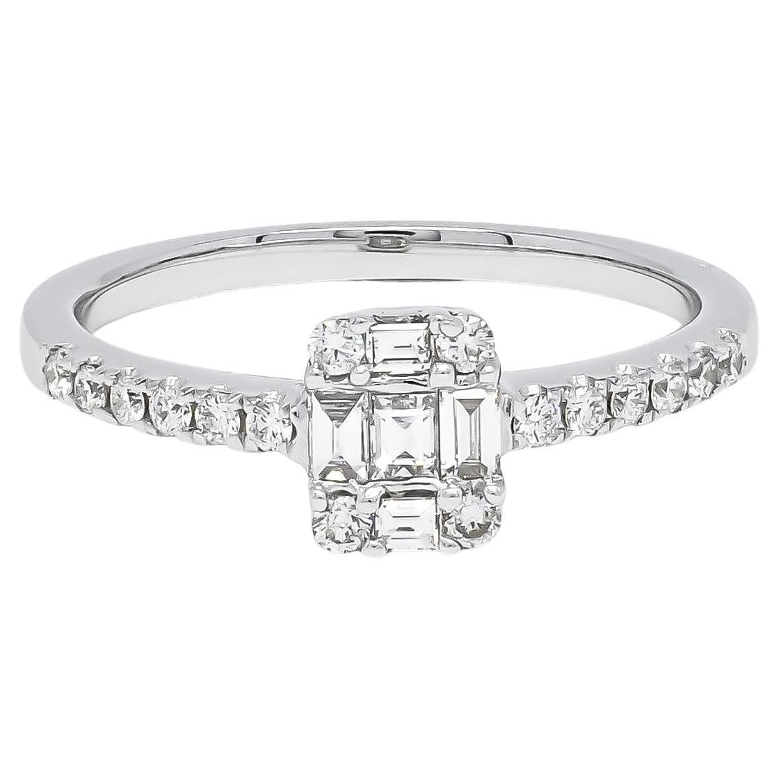 Natural Diamond 0.40 carats 18KT Rose Gold Cluster Engagement Ring For Sale 1