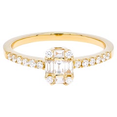 Natural Diamond 0.40 carats 18KT Rose Gold Cluster Engagement Ring