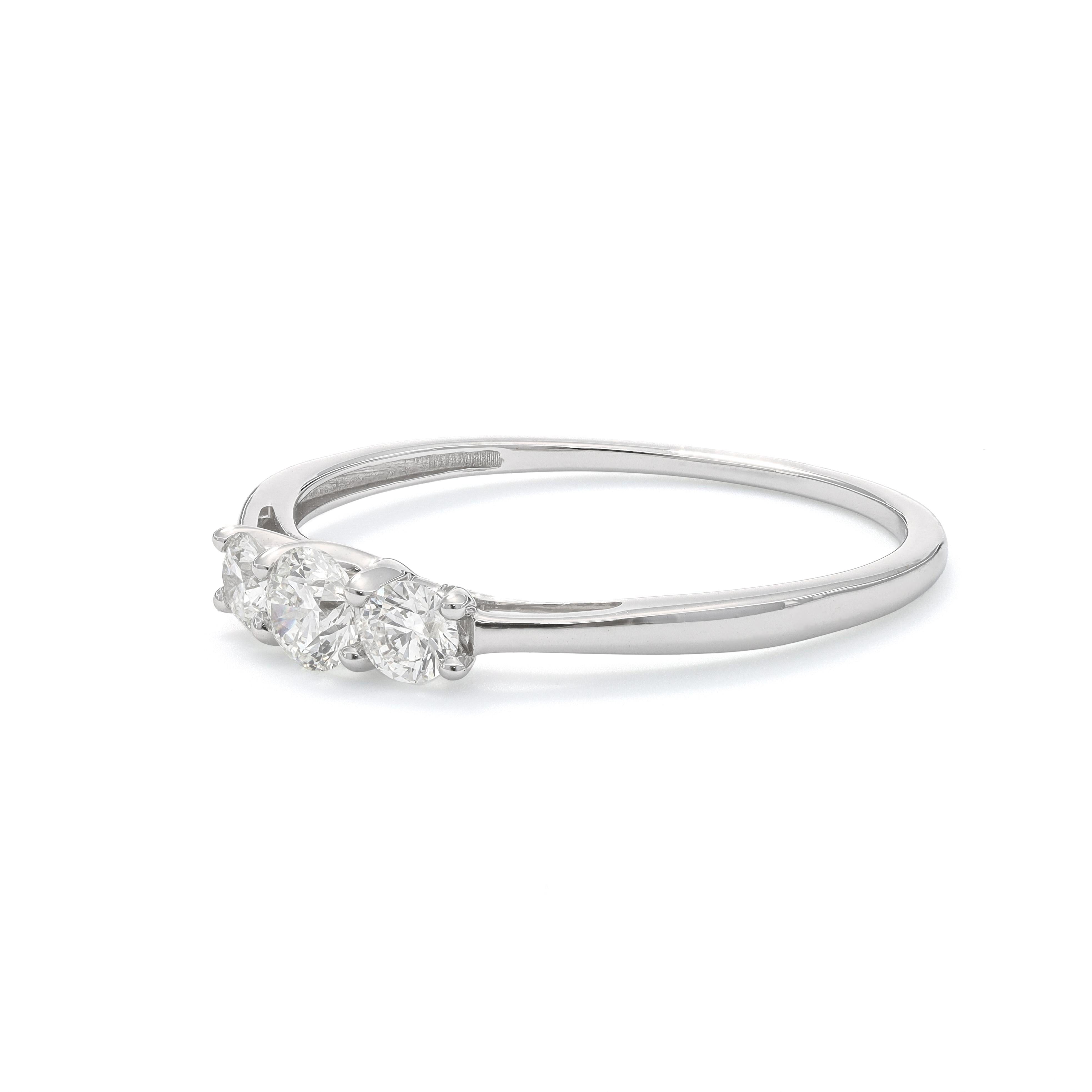 Natural Diamond 0.40 Carats 18KT Rose Gold Solitaire Engagement Ring For Sale 6