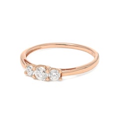 Natural Diamond 0.40 Carats 18KT Rose Gold Solitaire Engagement Ring